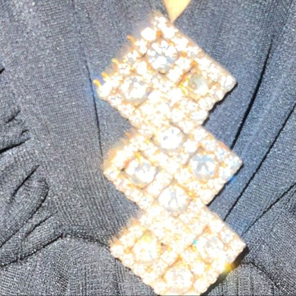 Nwot! Taboo beautiful long black gown! Beautiful rhinestone center design! - Picture 8 of 9